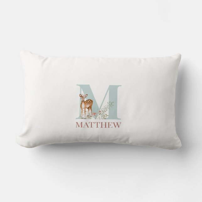 Personalised Name Initial Letter M Lumbar Cushion (Front)