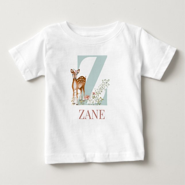 Personalised Name Initial Letter Z Baby T-Shirt (Front)