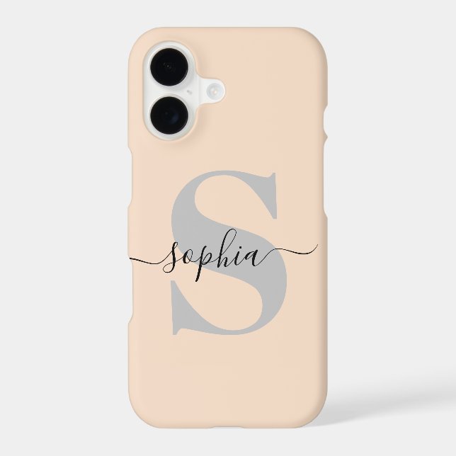 Personalised Name, Initial-Script, Linen/Silver (Back)