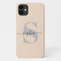 Personalised Name, Initial-Script, Linen/Silver