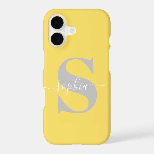 Personalised Name, Initial-Script, Yellow/Silver (Back)