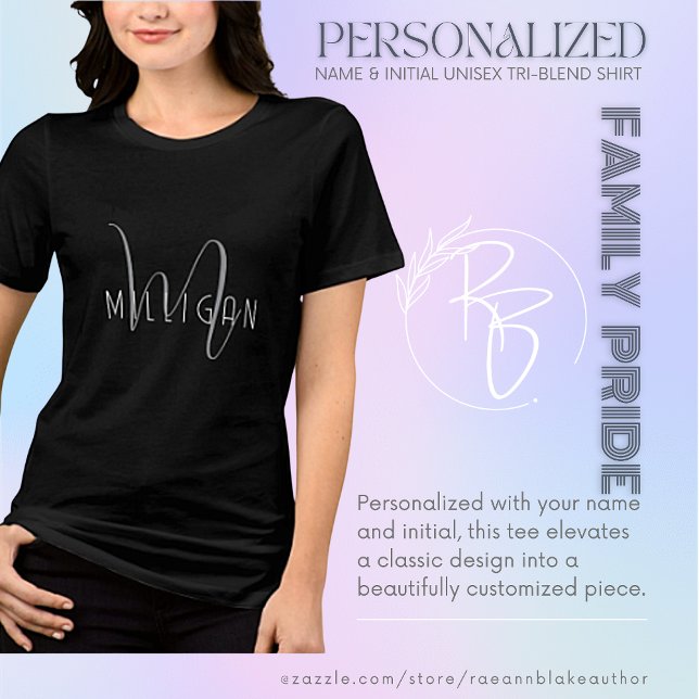Personalised Name & Initial Unisex Tri-Blend Shirt (Creator Uploaded)