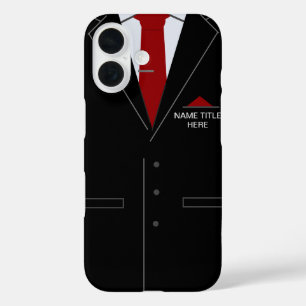 Personalised Name iPhone Case Business Black Suit
