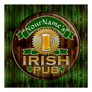 Personalised Name Irish Pub Sign St. Patrick's Day