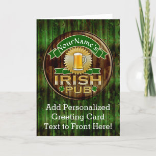 Personalised Name Irish Pub Sign St. Patrick's Day Card