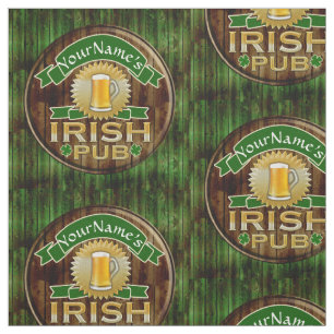 Personalised Name Irish Pub Sign St. Patrick's Day Fabric