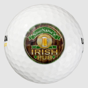 Personalised Name Irish Pub Sign St. Patrick's Day Golf Balls