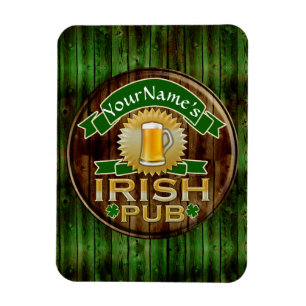 Personalised Name Irish Pub Sign St. Patrick's Day Magnet