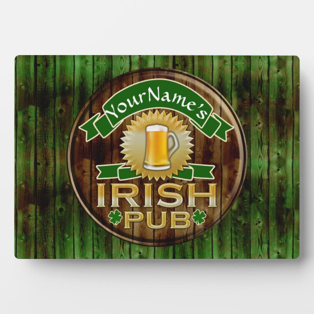 Personalised Name Irish Pub Sign St. Patrick's Day Plaque (Front)