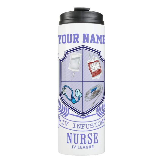 Personalised Name IV League Infusion Nurse  Thermal Tumbler (Front)