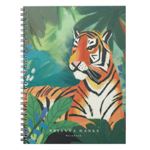 Personalised Name Jungle TIger Notebook