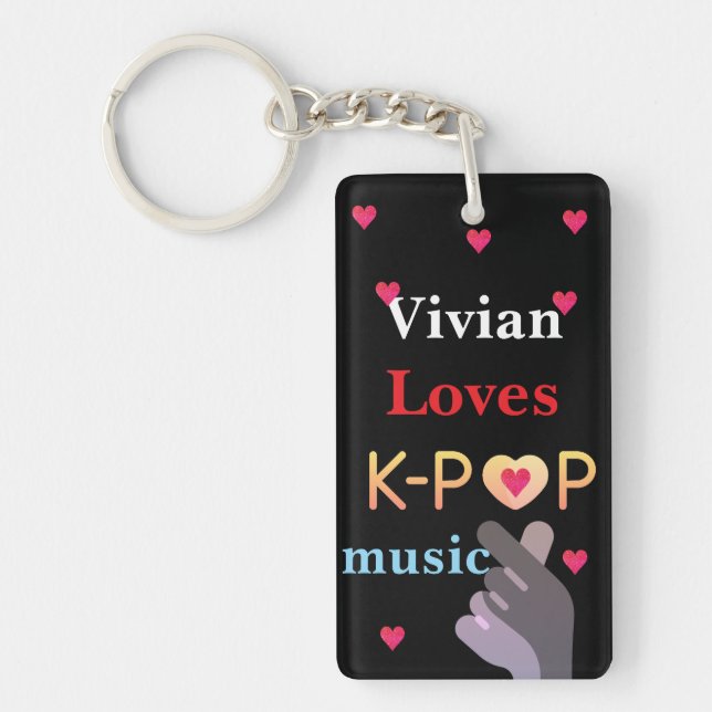  Personalised name K-pop Key Ring (Front)
