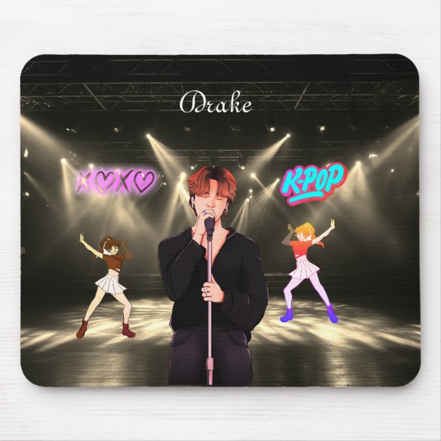 Personalised name K-Pop music  Mouse Pad (Front)