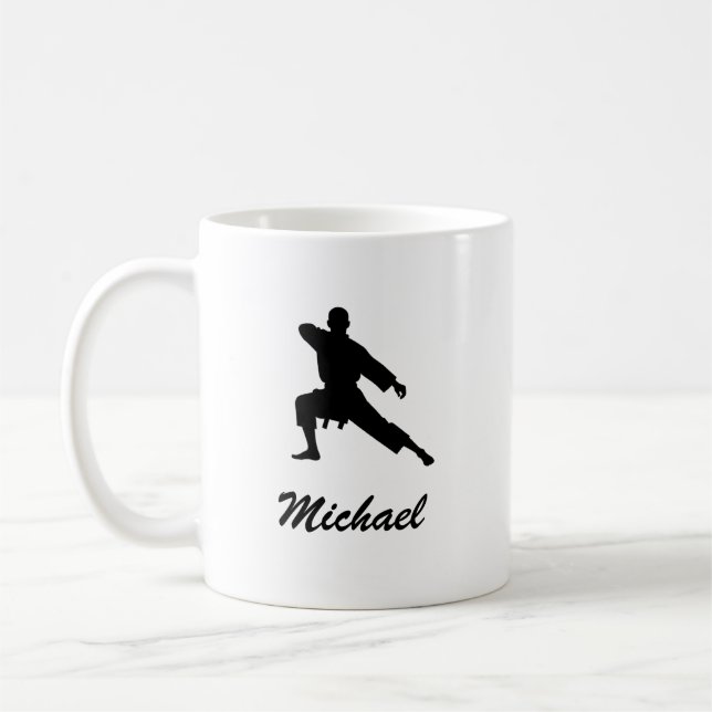 Personalised Name Karate / Taekwondo / judo Coffee Mug (Left)
