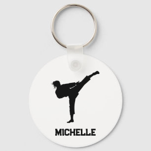 Personalised Name Karate / Taekwondo / judo Key Ring