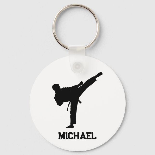 Personalised Name Karate / Taekwondo / judo Key Ring (Back)