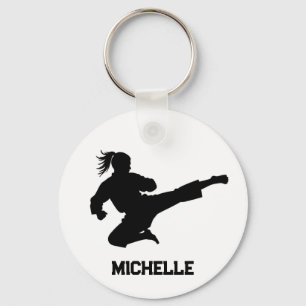 Personalised Name Karate / Taekwondo / judo Key Ring