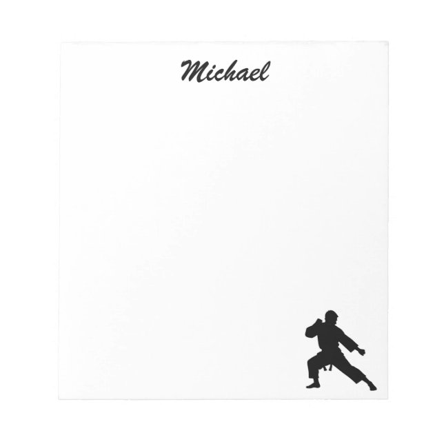 Personalised Name Karate / Taekwondo / judo Notepad (Front)
