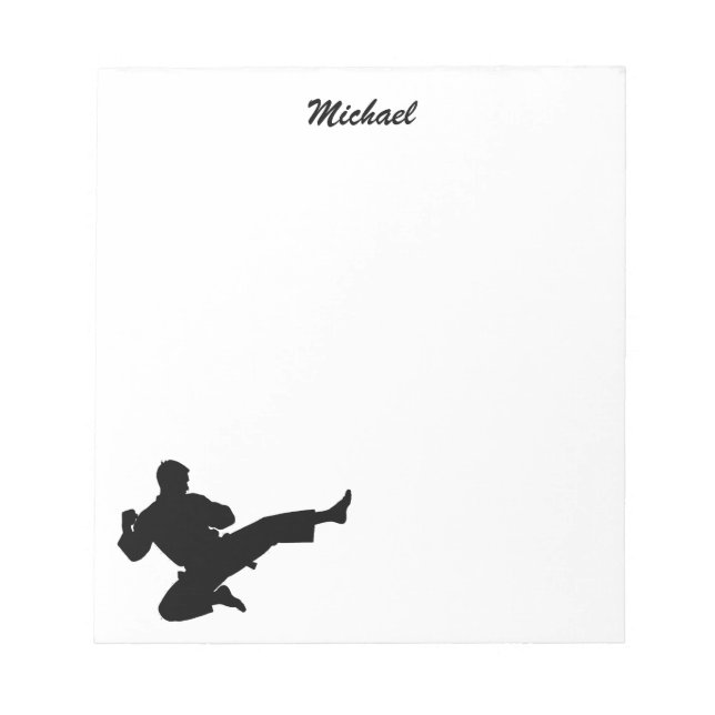 Personalised Name Karate / Taekwondo / judo  Notepad (Front)