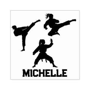 Personalised Name Karate / Taekwondo / judo     Rubber Stamp