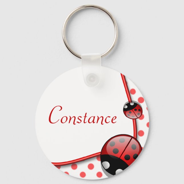 Personalised Name Keyring - Lady Bug (Front)