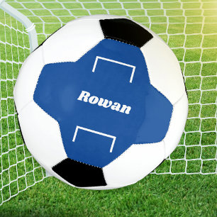 Personalised Name Kids Blue Modern Cool Football Soccer Ball