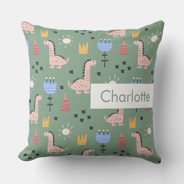 Personalised Name Kids Cute Pattern Cushion (Front)