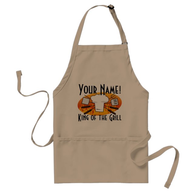 Personalised Name King of the Grill BBQ Apron (Front)
