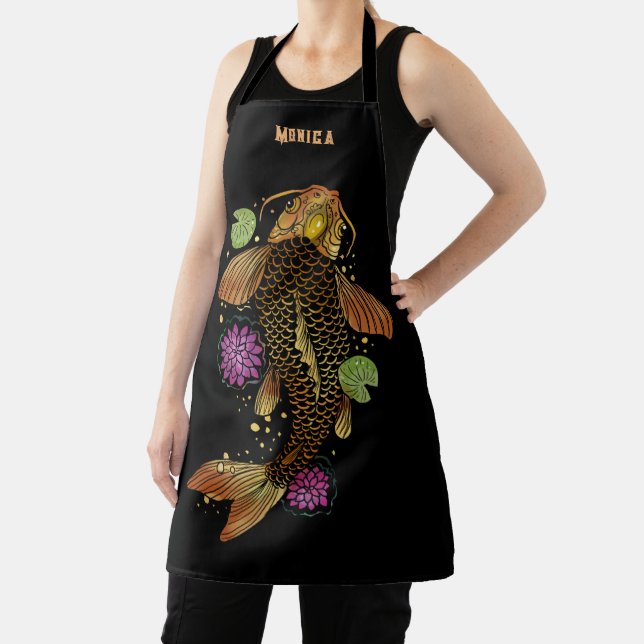  Personalised Name Koi Fish Apron (Insitu)