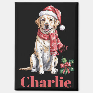 Personalised Name Labrador Retriever Christmas Magnet