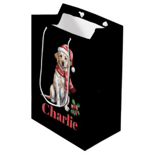 Personalised Name Labrador Retriever Christmas Medium Gift Bag