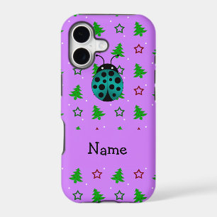 Personalised name ladybug purple christmas trees