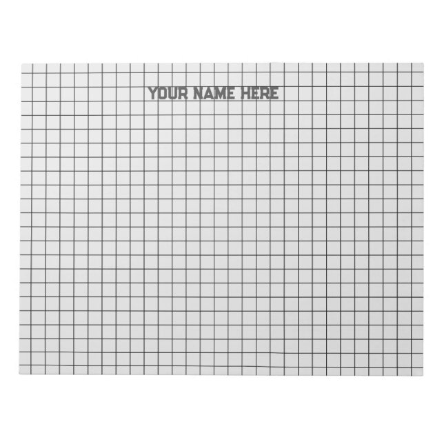 Personalised Name Large Graph Paper Notepad (Front)