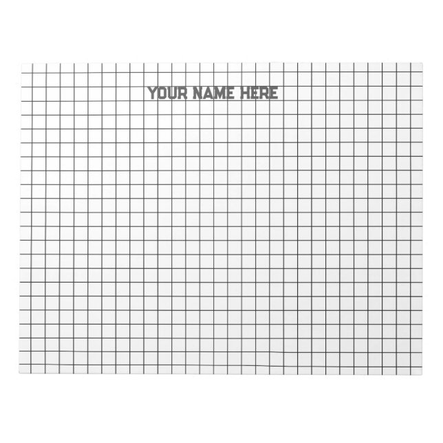 Personalised Name Large Graph Paper Notepad (Front)