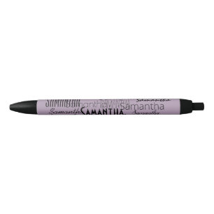 Personalised Name Lavender Black Ink Pen