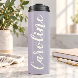 Personalised Name Lavender Bridal Party Gift Thermal Tumbler