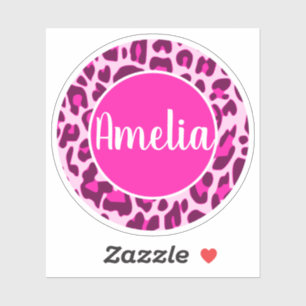 Personalised Name Leopard Animal Print Bright Pink