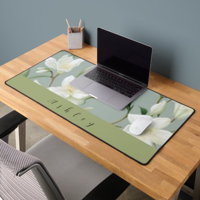 Personalised name Lily of the valley Desk Mat (Office 2)