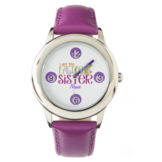 Personalised Name Little Sister Watch (Front)