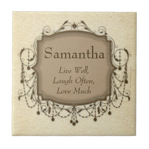 Personalised Name Live, Laugh, Love Tile Plaque
