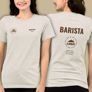 Personalised Name Logo Barista Uniform T-Shirt Tri-Blend Shirt