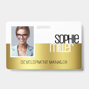 Personalised Name Luxury Golden Gradient Trendy ID Badge
