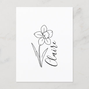 Personalised name March daffodil Birth Flower Invitation Postcard