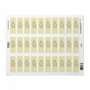 Personalised name March daffodil Birth Flower Return Address Label