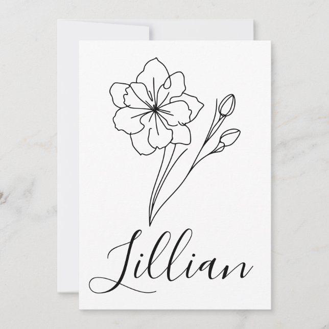 Personalised name March jonquil Birth Flower Invitation (Front)