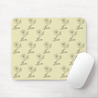 Personalised name March jonquil Birth Flower Mouse Pad