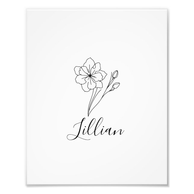 Personalised name March jonquil Birth Flower Photo Print (Front)