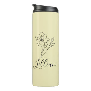 Personalised name March jonquil Birth Flower Thermal Tumbler