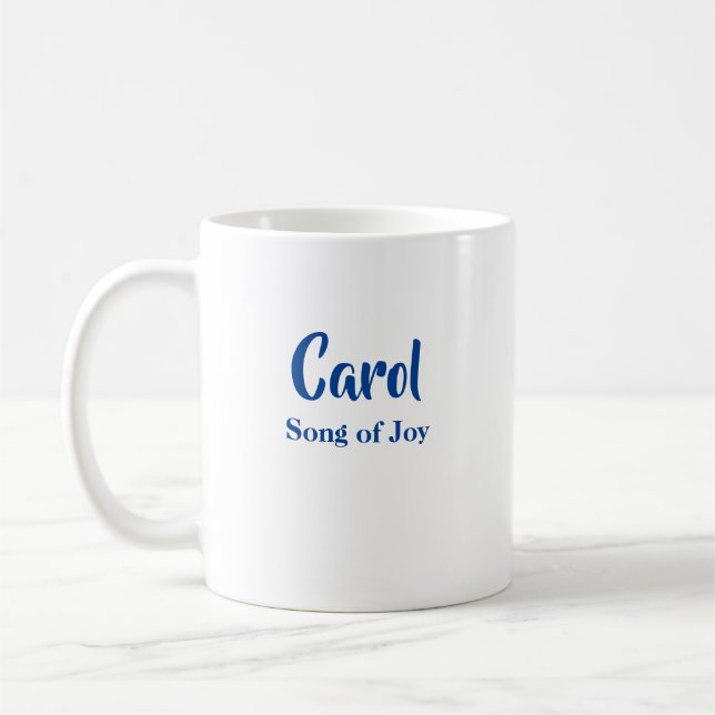 Personalised Name Meaning Name Carol Mug (Left)