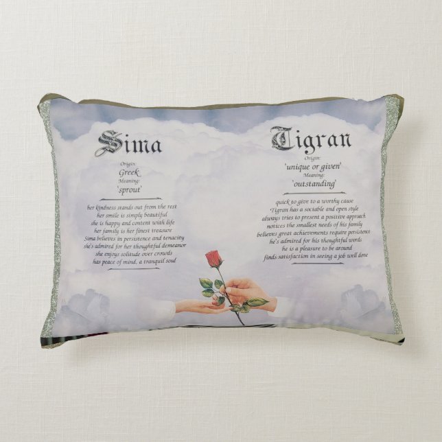 Personalised Name Meaning Pillow – Custom Name Art (Front)